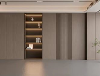 Modern Simple Sofa Background Wall Modern Decoration Balcony Cabinet Living Room Cabinet Wood Decorative Background Wall 3d model