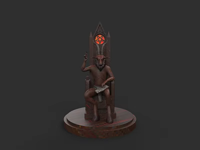 Gothic Demon Throne Devil Satan Demon Art 3d model