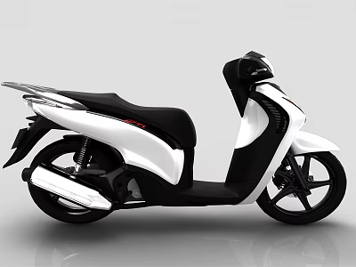 Modern White and Black Scooter with Sleek Design and Stylish Features 3d model