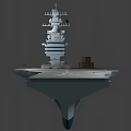 Modern Aircraft Carrier Model Featuring Flight Deck And Control Tower Structure