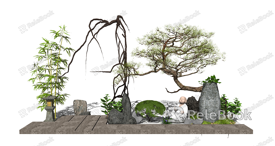 New Chinese style landscape sketch landscape sketch courtyard landscape model