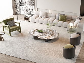 Modern Sofa Coffee Table Combination Sofa Coffee Table 3d model