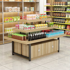 Shelf Supermarket Shelf Middle Island Cabinet Display Rack Snack Shelf Display Rack Snack Display Cabinet 3d model