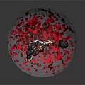 Game and Movie Character With Double Buns Blue Green Dress Red Rose Petals Black Accessory