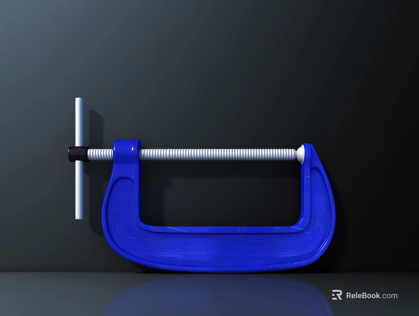 Blue C Clamp Heavy Duty Adjustable Hardware Tool For Secure Fastening 3d model