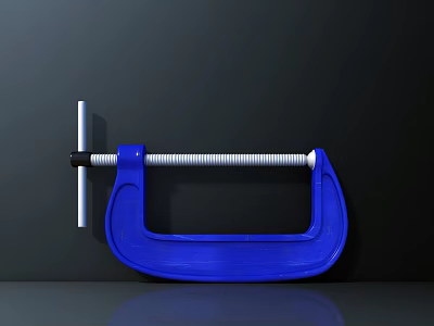 Blue C Clamp Heavy Duty Adjustable Hardware Tool For Secure Fastening 3d model
