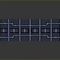 Industrial Modular Unit With Blue Top Gray Panels And Yellow Black Stripes