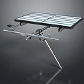 Sturdy Metal Stand With Striped Flat Panel And Adjustable Bracket Design