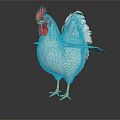 White Rooster With Red Comb And Wattles Standing On White Background