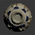 Intricately Carved Ceramic Vase With Beige Body Blue Circular Decorations And Detailed Patterns