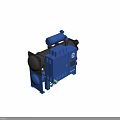 Blue Industrial Chiller Unit With Black Components And Stable Base Frame 3d model