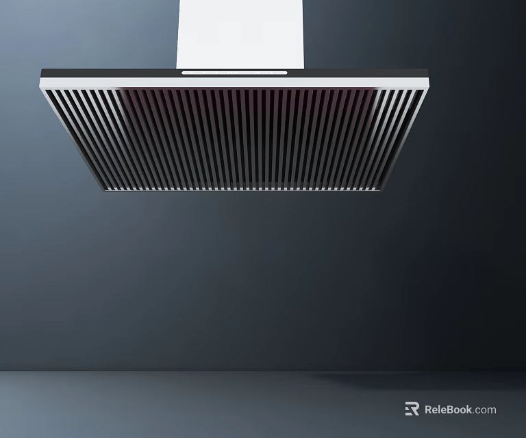Modern Kitchen Appliance Range Hood With Sleek Stainless Steel Grid Design 3d model 