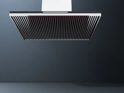 Modern Kitchen Appliance Range Hood With Sleek Stainless Steel Grid Design 3d model