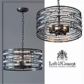 Modern Circular Chandelier With Metallic Frame And Transparent Glass Layers For Architectural Lighting