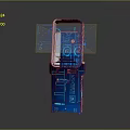 Modern Blue Holographic Device With 3D Projection Interface And Digital 3d model