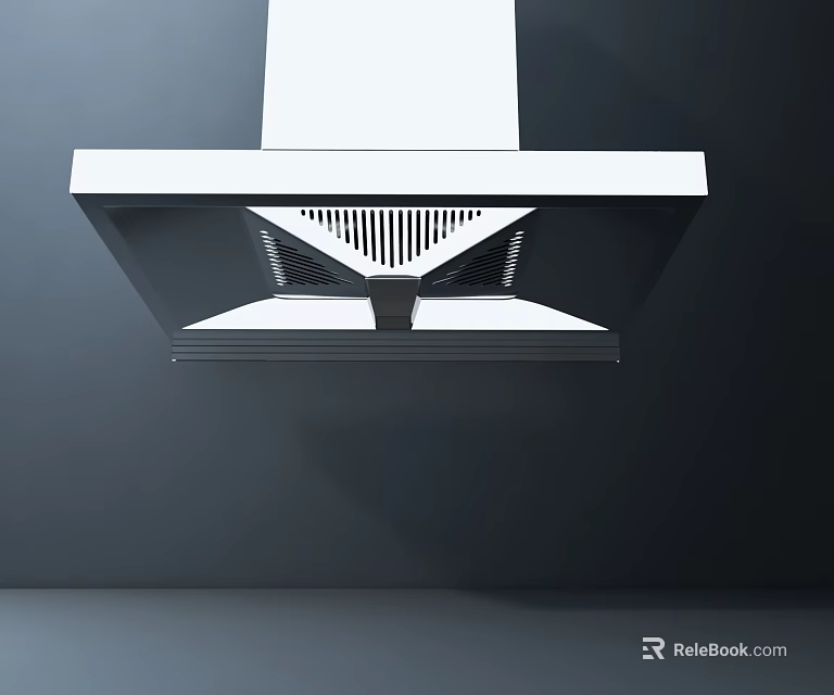 Modern Kitchen Range Hood With Sleek White Design And Efficient Ventilation System 3d model