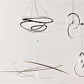 Stylish Modern Pendant Lights With Circular Rings And Curved Metal Structures