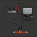 Super Computer Power Supply Unit Featuring Connectors And Orange Cables 3d model
