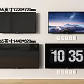 Wall Mounted 55 Inch and 65 Inch TVs with Scenery and Time Display Screens