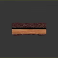 Natural Wooden Bench With Smooth Plank Top And Sturdy Log Legs On Gray Reflective Surface