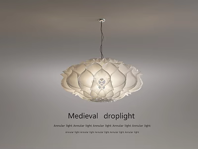 Vintage Medieval Droplight With Ornate White Shade And Intricate Decorative Design 3d model