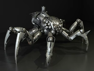 Sci Fi Mechanical Crab Game Movie Character With Metallic Claws And Detailed Structure 3d model