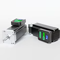 Industrial Servo Motors With Integrated Control Panel Digital Display Screen And Black Silver Housing
