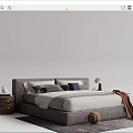 Modern Double Bed 3d model