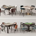 Modern Mahjong Table and Chair Mahjong Table Chess and Card Table Combination 3d model