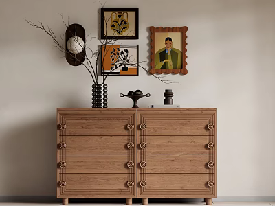 Quiet Antique Decorative Cabinet Locker 3d model
