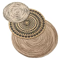 Round Rugs With Intricate Geometric Patterns And Textured Neutral Tones 3d model