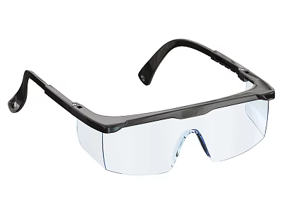 Black Frame Safety Glasses With Clear Lenses And Lightweight Design For Workplace Protection 3d model
