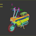 Yellow Lightweight Motorcycle With Front Headlight Handlebar Mirrors Storage And Compact Design 3d model