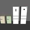 Modern Upright Refrigerators and Freezers in Beige Light Green White Hues