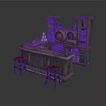 Vintage Bar Interior Featuring Wooden Counter Stools Barrels And Wine Racks