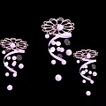 Elegant Purple Decorative Ornaments With Floral Spiral Designs And Circular Dots