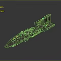 Sci Fi Spaceship 3D Model With Large Complex Structure And Detailed Design 3d model