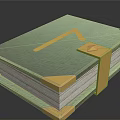 Stylish Green Cover Notebook with Yellow Corners and Strap for Daily Use
