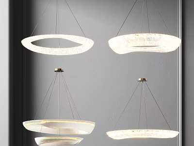 Modern Pendant Lights With Unique Circular And Wave Shaped Design For Interior Decoration 3d model