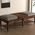 Middle Ancient New Chinese Style Bed End Stool Retro 3d model