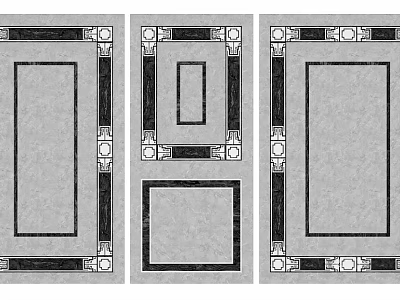 Ornate Floor Tiles With Geometric Border Designs And Decorative Patterns In Various Shapes 3d model