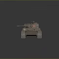 Military Armored Tank In Brown With Cannon Turret Tracks And 232 Marking
