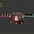 Modern Detailed Architectural Model With Brown Structure Archway And Small Illuminated Windows