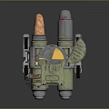 Mechanical Industrial Equipment With Orange Component Silver Metal Part Green Body And Yellow Sliced Section