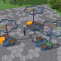 Modern Pavilion Hexagon View Pavilion 3d model