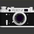 Vintage FED 2 Electronic Camera With White Black Body Lens Control Buttons And Reflection