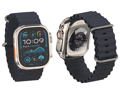 Stylish Smart Watch With Black Silicone Strap Metal Case Digital Display And Health Features 3d model