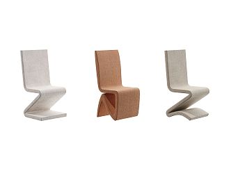 Modern Single Chair Fabric Single Chair 3d model