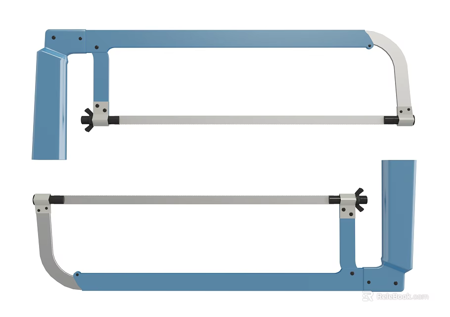 Blue Hacksaw Hardware Tools Featuring Sturdy Metal Frame And Comfortable Handle 3d model 
