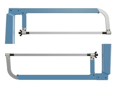 Blue Hacksaw Hardware Tools Featuring Sturdy Metal Frame And Comfortable Handle 3d model